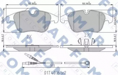 FOMAR FRICTION fo996081 -  Комплект тормозных колодок, дисковый тормоз